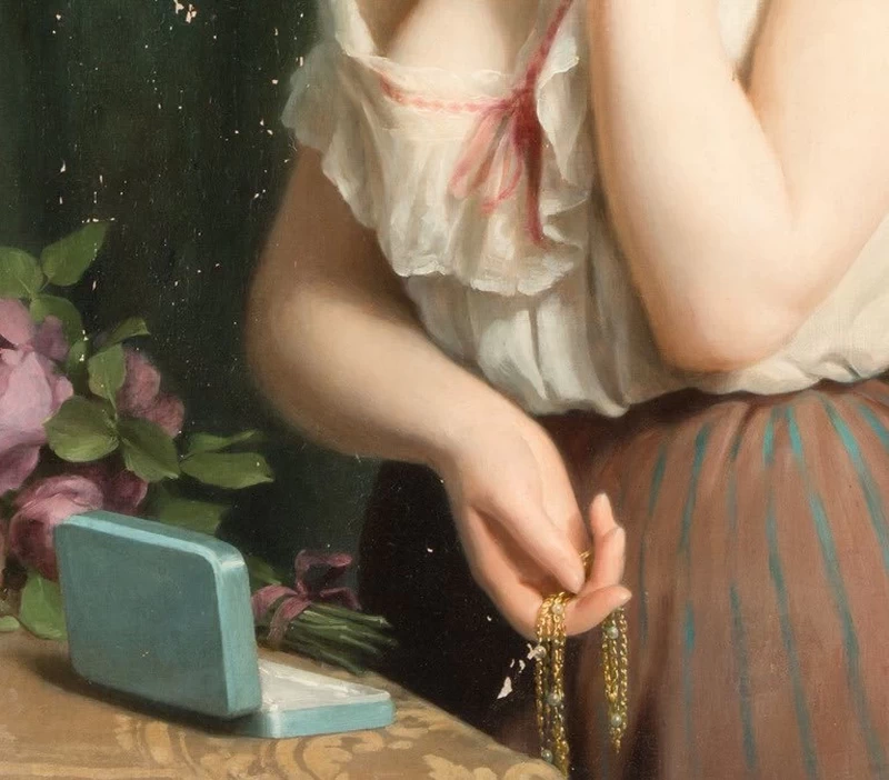 Giovane donna con i regali di un ammiratore - dettaglio